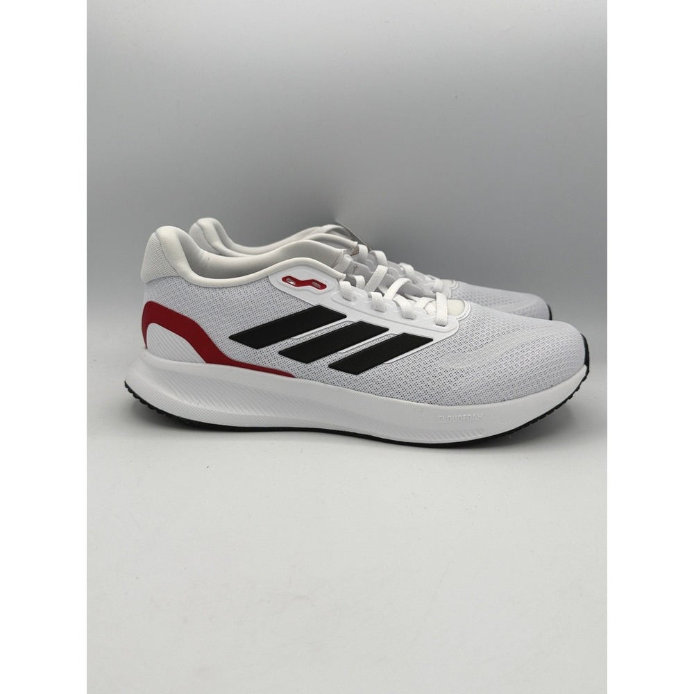 Adidas Runfalcon 5 Running Shoes Mens Size 8 White Black Red IE8818 Sneakers